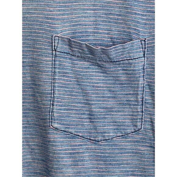 Faherty Brand Men’s Pocket Tee Shirt Medium Blue Striped Soft Casual T-Shirt - Picture 2 of 3
